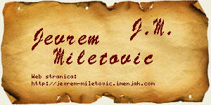 Jevrem Miletović vizit kartica